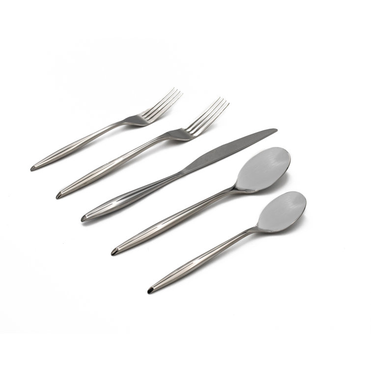 Milano Stainless Steel Flatware Set of 20 & Reviews AllModern